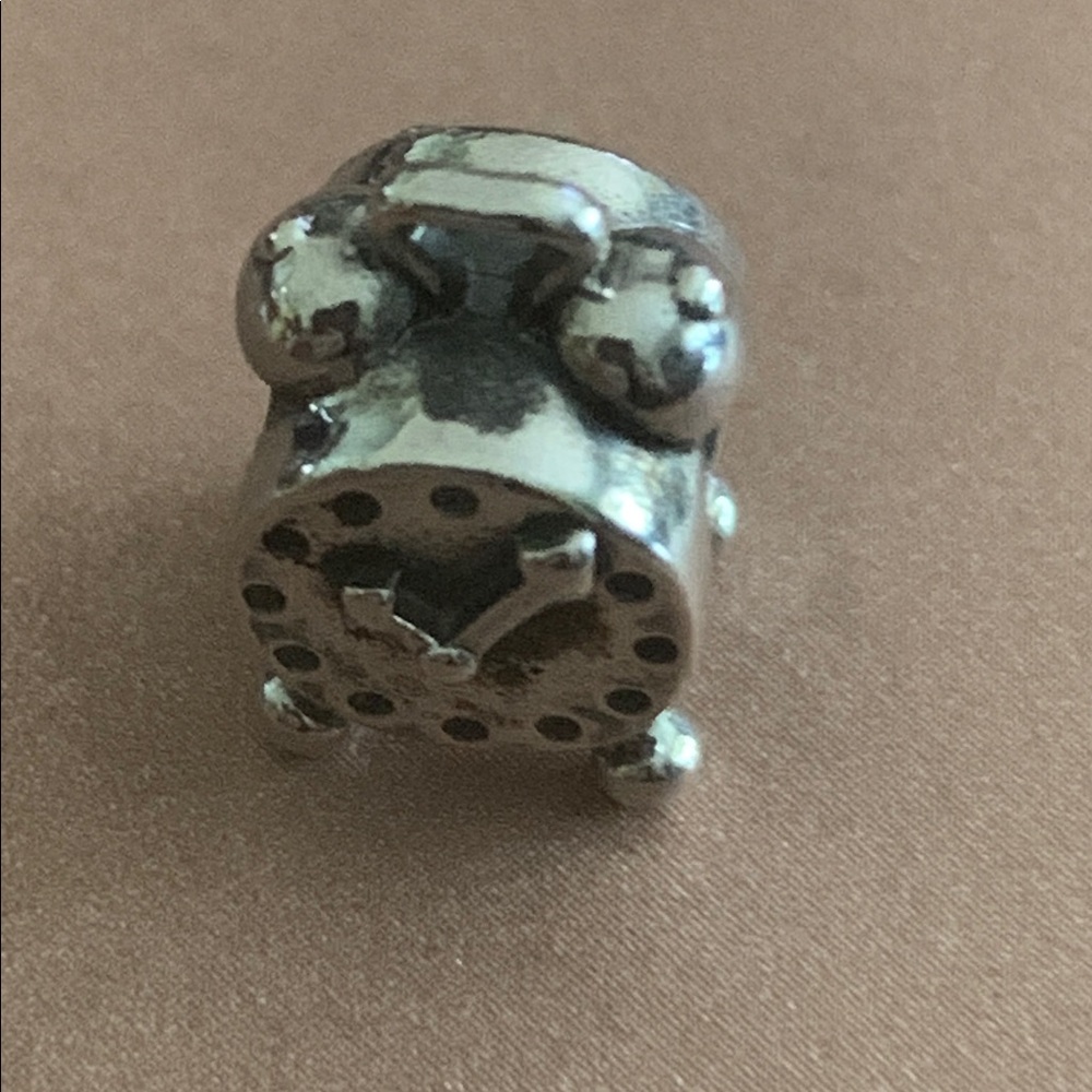 RETIRED Genuine Pandora Silver Alarm Clock Charm - Picture 2 of 5